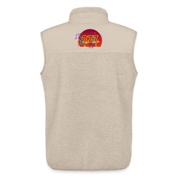 Jazz Sunset Neon Sax - Unisex Sherpa Gilet by Stanley/Stella - beige - Back - AI Model Male 178 light (178cm)
