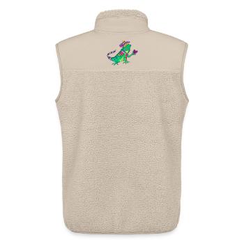 Loving iguana with sombrero and heart - Unisex Sherpa Gilet by Stanley/Stella - beige - Back - AI Model Male 178 light (178cm)