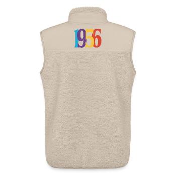 1956 Geburtstag Geboren 1956 Vintage-Retro-Geschenk - Unisex Sherpaweste von Stanley/Stella - Beige - Hinten - AI Model Male 178 light (178cm)