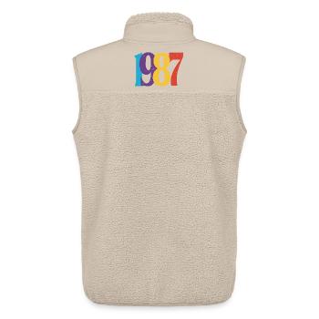 Geboren 1987 Geburtstagsgeschenk Geburtstag 87 - Unisex Sherpaweste von Stanley/Stella - Beige - Hinten - AI Model Male 178 light (178cm)