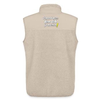 Jemand muss den Job ja machen! - Unisex Sherpaweste von Stanley/Stella - Beige - Hinten - AI Model Male 178 light (178cm)