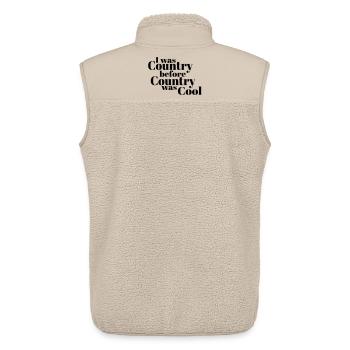 I was country before country became cool* - Unisex Sherpa Gilet by Stanley/Stella - beige - Back - AI Model Male 178 light (178cm)