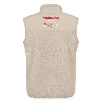 Warning with beer glass motif - Unisex Sherpa Gilet by Stanley/Stella - beige - Back - AI Model Male 178 light (178cm)