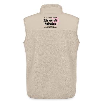 Junggesellenabschied - letzte Chance, Mädels! - Unisex Sherpaweste von Stanley/Stella - Beige - Hinten - AI Model Male 178 light (178cm)