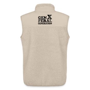 Vintage Gen X Feral Generation - Unisex Sherpa Gilet by Stanley/Stella - beige - Back - AI Model Male 178 light (178cm)