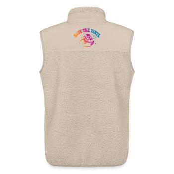 Musique de DJ Save the Vinyl - Veste sans manches sherpa unisexe Stanley/Stella - beige - Dos - AI Model Male 178 light (178cm)