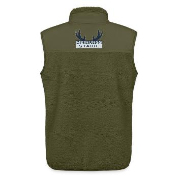 meinungsstabil Dickkopf Sturkopf Sturschädel stur - Unisex Sherpaweste von Stanley/Stella - Khaki - Hinten - AI Model Male 178 light (178cm)