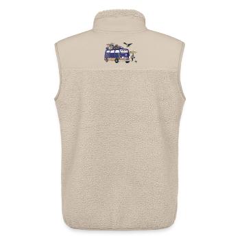 USA Camper Motiv Vanlife Camping Urlaub - Unisex Sherpaweste von Stanley/Stella - Beige - Hinten - AI Model Male 178 light (178cm)