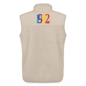 Geboren 1992 Geburtstagsgeschenk Geburtstag 92 - Unisex Sherpaweste von Stanley/Stella - Beige - Hinten - AI Model Male 178 light (178cm)