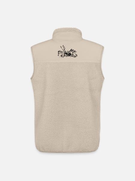 Deer, Mountains, Nature, Camping - Unisex Sherpa Gilet by Stanley/Stella - beige