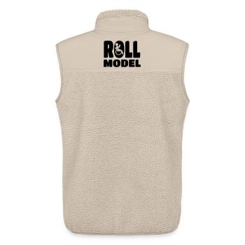Jeder Rollstuhlfahrer ist ein Vorbild * - Unisex Sherpaweste von Stanley/Stella - Beige - Hinten - AI Model Male 178 light (178cm)