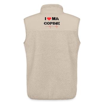 Déclaration d'amour à ma copine - Veste sans manches sherpa unisexe Stanley/Stella - beige - Dos - AI Model Male 178 light (178cm)