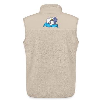 Einhorn Schlafen Kissen - Unisex Sherpaweste von Stanley/Stella - Beige - Hinten - AI Model Male 178 light (178cm)