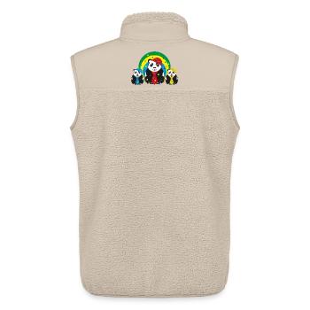 Party Panda Familie mit Hüten und viel Konfetti. - Unisex Sherpaweste von Stanley/Stella - Beige - Hinten - AI Model Male 178 light (178cm)