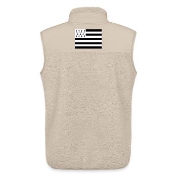 Gwenn ha Du | Drapeau de la Bretagne - Veste sans manches sherpa unisexe Stanley/Stella - beige - Dos - AI Model Male 178 light (178cm)