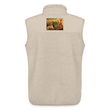Surreale Psycho Disco Fantasy Kreatur Kunstwerk - Unisex Sherpaweste von Stanley/Stella - Beige - Hinten - AI Model Male 178 light (178cm)