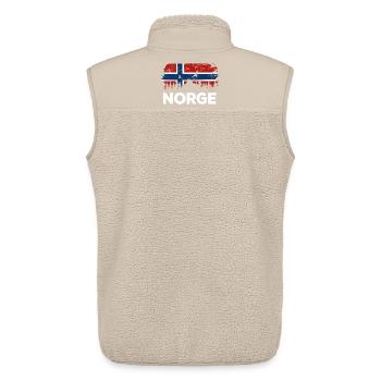 Norge - Norway Flag - Holiday Nature Gift - Unisex Sherpa Gilet by Stanley/Stella - beige - Back - AI Model Male 178 light (178cm)