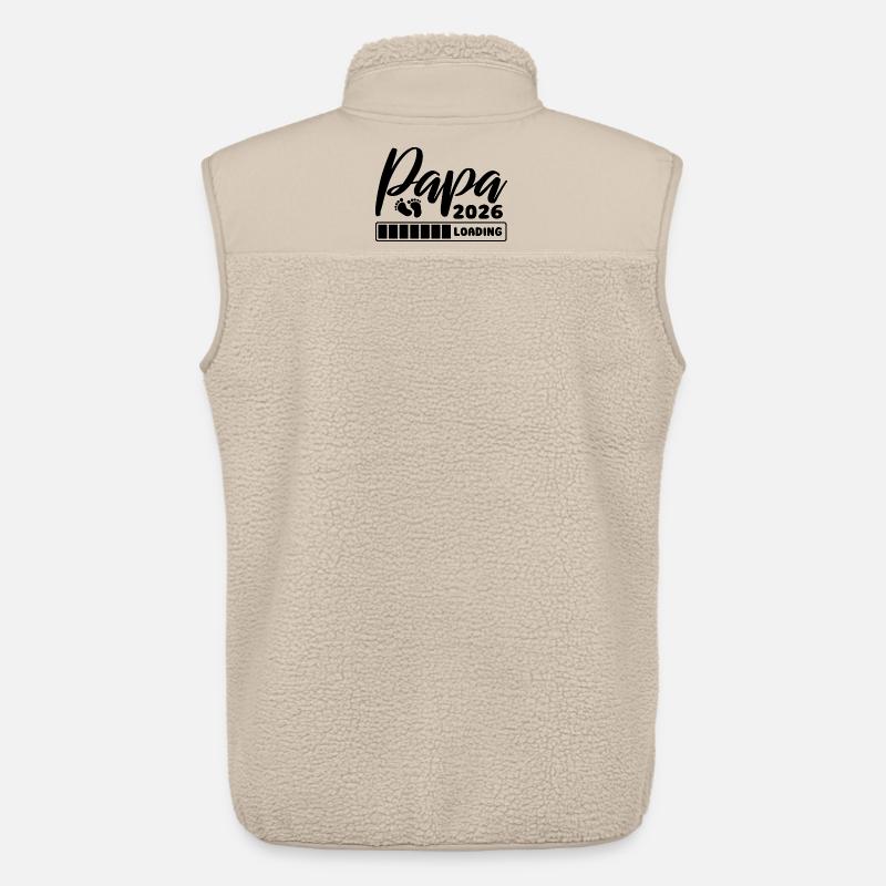 Papa 2026 loading - Schwangerschaft - Geschenk - Unisex Sherpaweste von Stanley/Stella - Beige