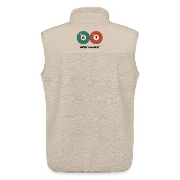 67 Lucky Numbers - Pool‑Billard Vintage Design - Unisex Sherpaweste von Stanley/Stella - Beige - Hinten - AI Model Male 178 light (178cm)