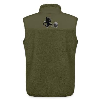 Wütende Katze tritt Wollknäuel – Lustiges Katzenmo - Unisex Sherpa Gilet by Stanley/Stella - khaki - Back - AI Model Male 178 light (178cm)