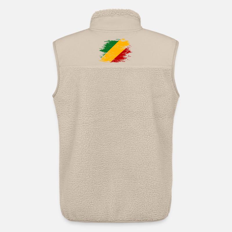 Kongo_Flagge_used - Veste sans manches sherpa unisexe Stanley/Stella - beige