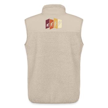 Dachdecker Evolution Retro Handwerk Beruf Spruch - Unisex Sherpaweste von Stanley/Stella - Beige - Hinten - AI Model Male 178 light (178cm)