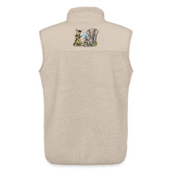 Bunny Punk Tierpfleger — Wasserhelden Elefant  - Unisex Sherpaweste von Stanley/Stella - Beige - Hinten - AI Model Male 178 light (178cm)