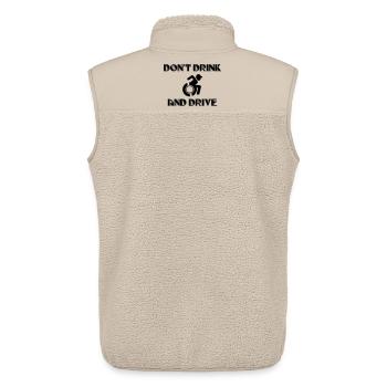 Ne buvez pas et ne montez pas en fauteuil roulant en même temps # - Veste sans manches sherpa unisexe Stanley/Stella - beige - Dos - AI Model Male 178 light (178cm)