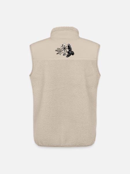 Hugin and Munin with Vegvisir Valknut - Unisex Sherpa Gilet by Stanley/Stella - beige
