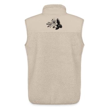 Hugin et Munin avec Vegvisir Valknut - Veste sans manches sherpa unisexe Stanley/Stella - beige - Dos - AI Model Male 178 light (178cm)