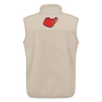 Steak Drawing - Unisex Sherpa Gilet by Stanley/Stella - beige - Back - AI Model Male 178 light (178cm)