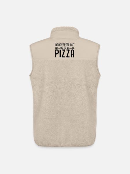 Introvert but Pizza Fan - Unisex Sherpa Gilet by Stanley/Stella - beige