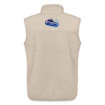 Autour du Monde – écume bleue florale - Veste sans manches sherpa unisexe Stanley/Stella - beige - Dos - AI Model Male 178 light (178cm)