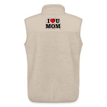 I Love You Mom Shirt – Heart Gift - Unisex Sherpa Gilet by Stanley/Stella - beige - Back - AI Model Male 178 light (178cm)