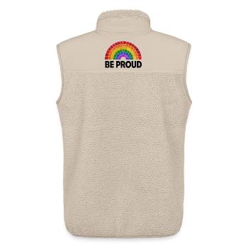 Be Proud | Rainbow Mosaic | Pride | LGBT - Unisex Sherpa Gilet by Stanley/Stella - beige - Back - AI Model Male 178 light (178cm)