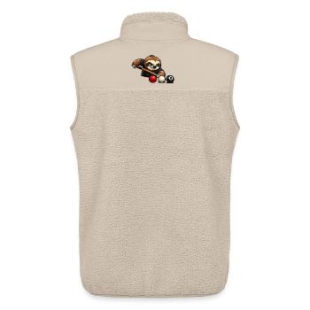Faultier beim Billard – Entspanntes Spielmotiv - Unisex Sherpaweste von Stanley/Stella - Beige - Hinten - AI Model Male 178 light (178cm)