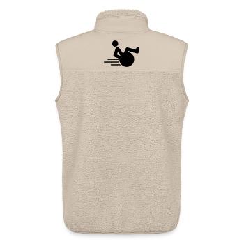 Rollstuhlfahrer macht einen Wheelie Fast Roller # - Unisex Sherpaweste von Stanley/Stella - Beige - Hinten - AI Model Male 178 light (178cm)