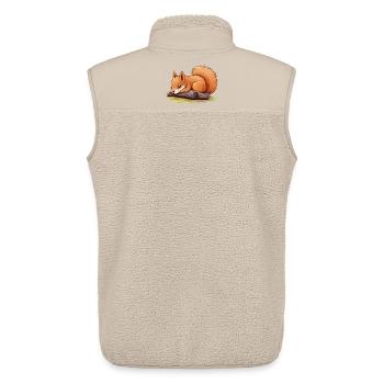 Eichhörnchen Süß Niedlich Baby Kinder Tier Cartoon - Unisex Sherpaweste von Stanley/Stella - Beige - Hinten - AI Model Male 178 light (178cm)