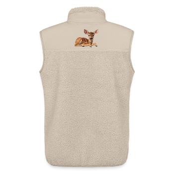 Rehkitz-Reh - Unisex Sherpaweste von Stanley/Stella - Beige - Hinten - AI Model Male 178 light (178cm)
