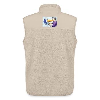 COMPUTER ADDICT MAN – Geek & Science-Fiction - Unisex Sherpaweste von Stanley/Stella - Beige - Hinten - AI Model Male 178 light (178cm)