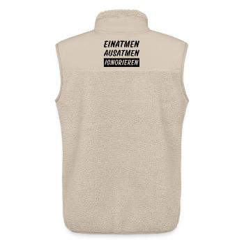 Inspire, expire, ignore les dictons drôles - Veste sans manches sherpa unisexe Stanley/Stella - beige - Dos - AI Model Male 178 light (178cm)