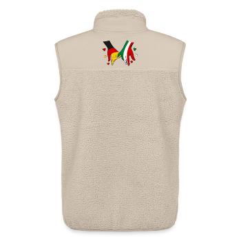 Deutschland Italien Flaggen Händehalten - Unisex Sherpaweste von Stanley/Stella - Beige - Hinten - AI Model Male 178 light (178cm)