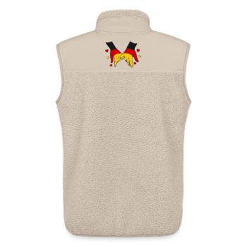 Deutschland Flagge Händehalten - Unisex Sherpaweste von Stanley/Stella - Beige - Hinten - AI Model Male 178 light (178cm)