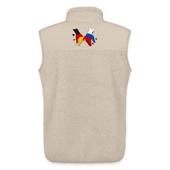 Deutschland Russland Flagge Händehalten  - Unisex Sherpaweste von Stanley/Stella - Beige - Hinten - AI Model Male 178 light (178cm)