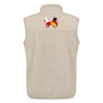 Polen_Deutschland_Flagge_Haendehalten_used - Unisex Sherpa Gilet by Stanley/Stella - beige - Back - AI Model Male 178 light (178cm)