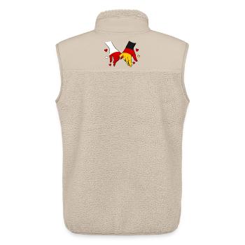 Polen_Deutschland_Flagge_Händehalten - Veste sans manches sherpa unisexe Stanley/Stella - beige - Dos - AI Model Male 178 light (178cm)