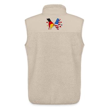 Germany USA Flag Holding Hands - Unisex Sherpa Gilet by Stanley/Stella - beige - Back - AI Model Male 178 light (178cm)
