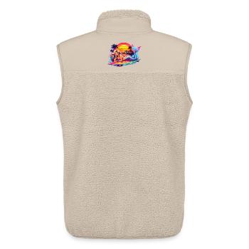 Meerjungfrau Surfbrett Retro Sunset Tropical Vibes - Unisex Sherpaweste von Stanley/Stella - Beige - Hinten - AI Model Male 178 light (178cm)