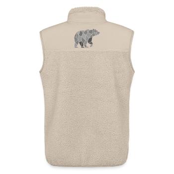 Geometrischer Bär aus Mosaik Fragmenten - Unisex Sherpaweste von Stanley/Stella - Beige - Hinten - AI Model Male 178 light (178cm)