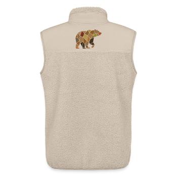 Geometrischer Bär aus Mosaik Polygon - Unisex Sherpaweste von Stanley/Stella - Beige - Hinten - AI Model Male 178 light (178cm)